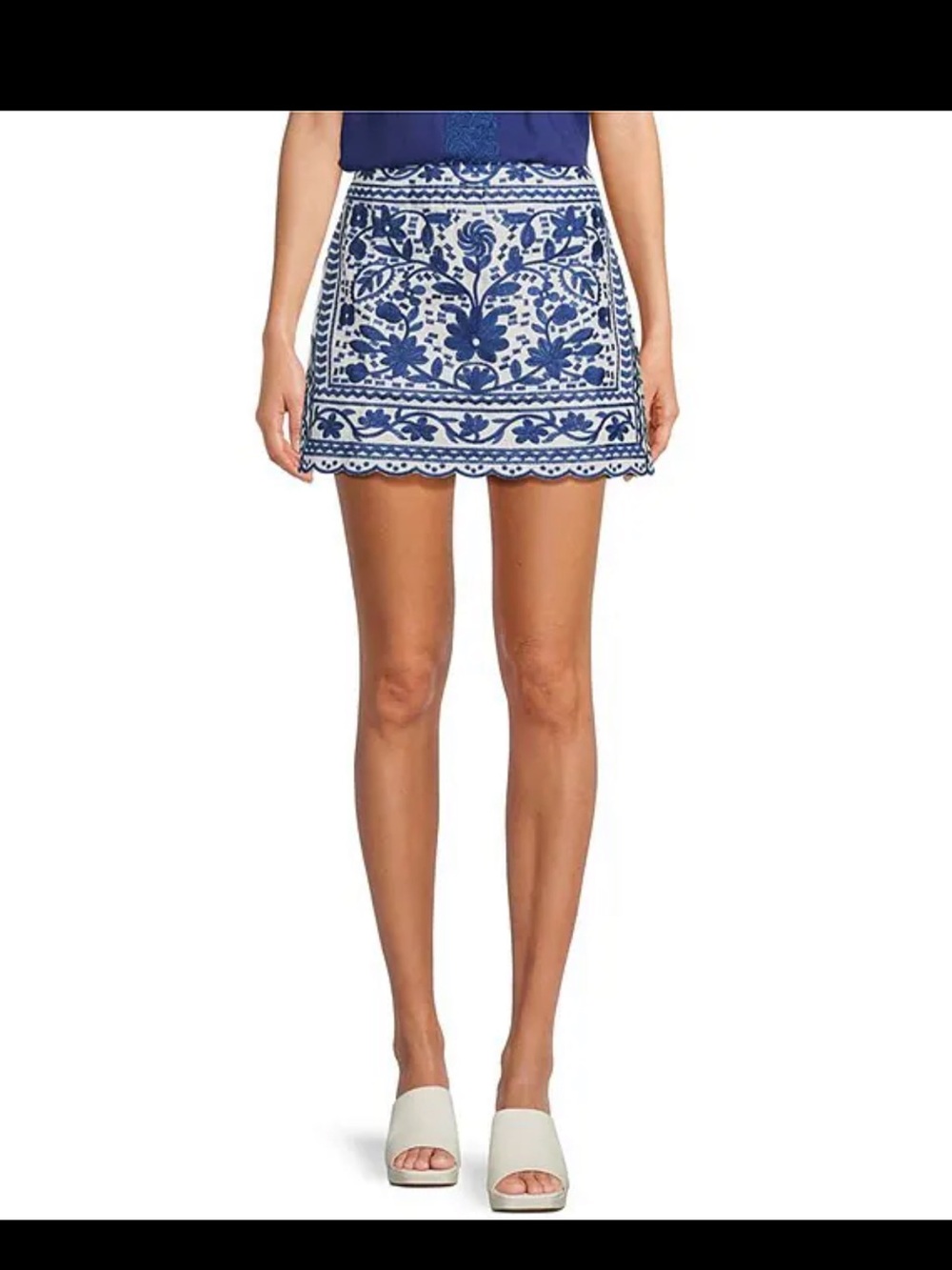 J Marie embroidered mini skirt